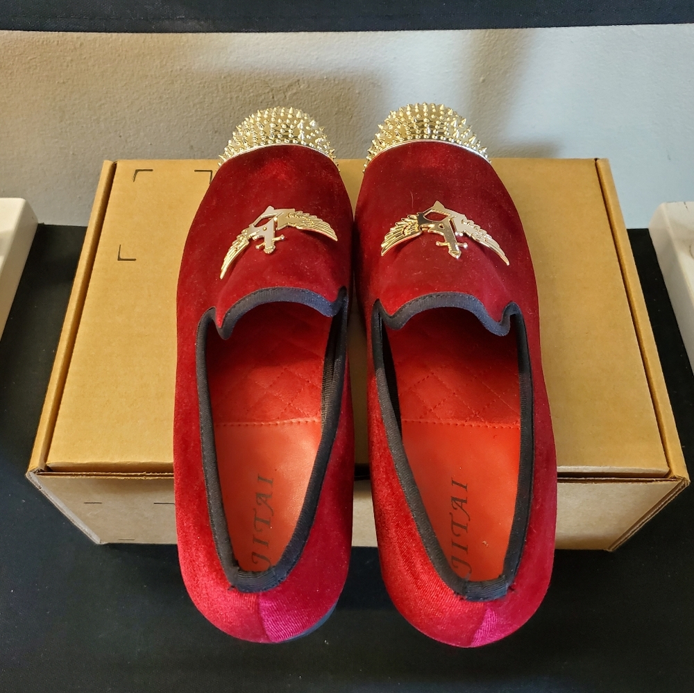 JITAI Mens Penny Slip On Velvet Loafer Size 10 - Picture 6 of 9